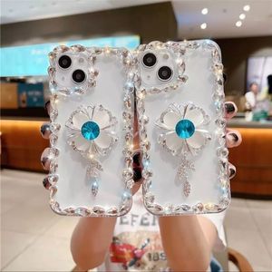 iPhone 14 pro max luxury 3D Flower Diamond Glitter clear